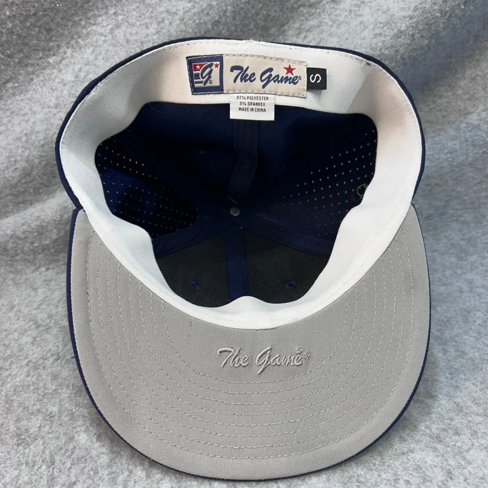 Sox Embroidered Logo Mens Navy The Game Baseball Cap Perforated Flat Brim Size S